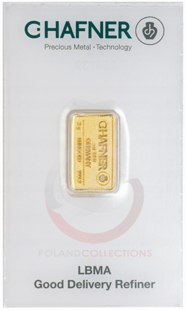 Sztabka Złota 2g C.Hafner Niemcy SmartPack - LBMA - AU999,9