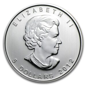 Kanadyjski Liść Klonowy 2012 Elżbieta II - 1oz Ag9999 - moneta w kapslu