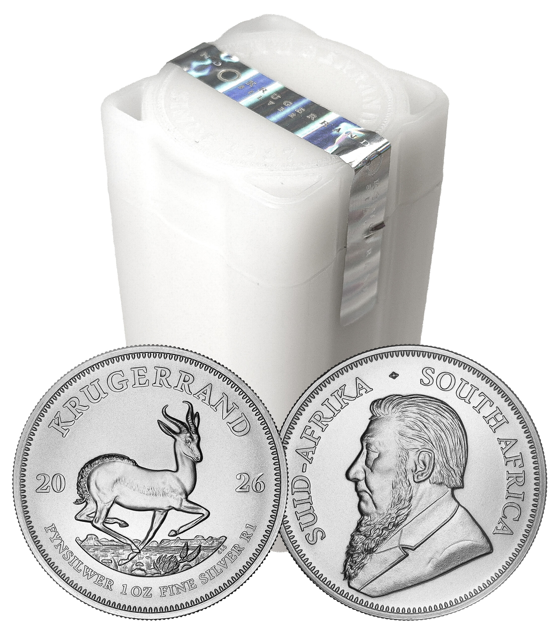 Krugerrand 2026 - zaplombowana tuba mennicza - 25 monet x 1oz Ag999