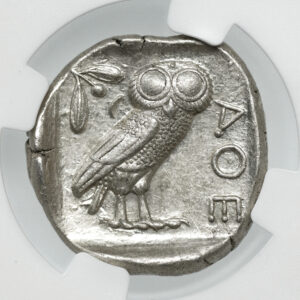 Grecja Attyka Ateny - Tetradrachma "Ateńska Sówka" 440–404 p.n.e. - NGC MS - Strike 4/5 | Surface 3/5