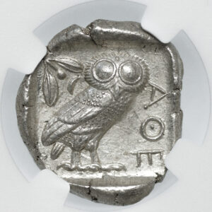 Grecja Attyka Ateny - Tetradrachma "Ateńska Sówka" 440–404 p.n.e. NGC Ch AU - Strike 4/5 | Surface 4/5