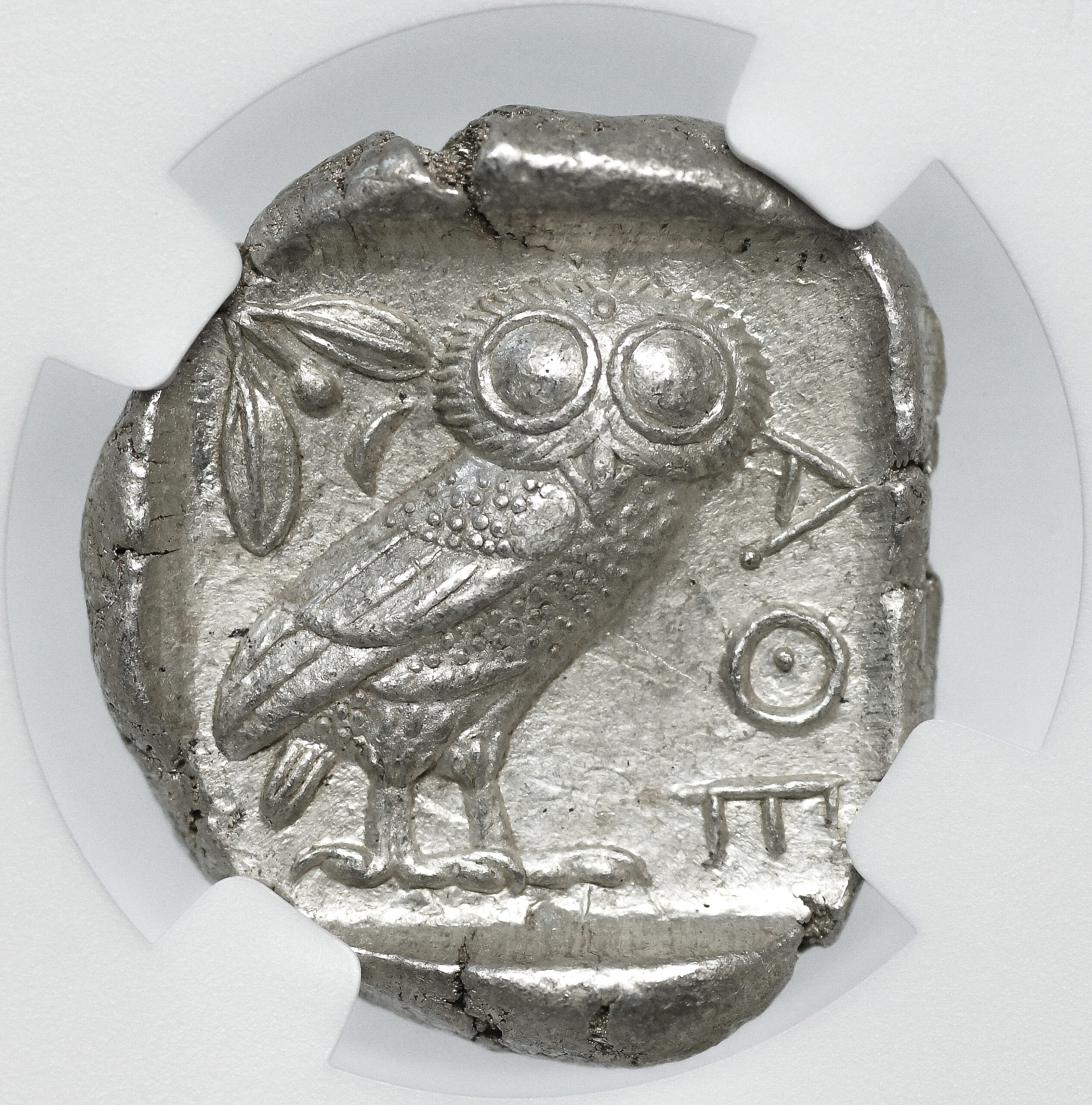 Grecja Attyka Ateny - Tetradrachma "Ateńska Sówka" 440–404 p.n.e. NGC Ch AU - Strike 4/5 | Surface 4/5