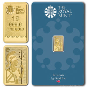 Sztabka złota 1g Au 999,9 - Britannia - The Royal Mint - CertiCard