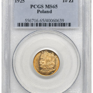 II RP - 10 zł 1925 Bolesław Chrobry - MS65 PCGS