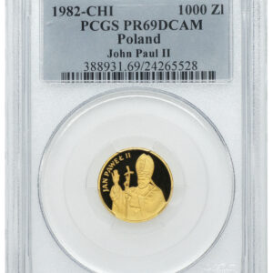 PRL - 1000 zł 1982 Jan Paweł II Valcambi Szwajcaria - PCGS PR69 DCAM