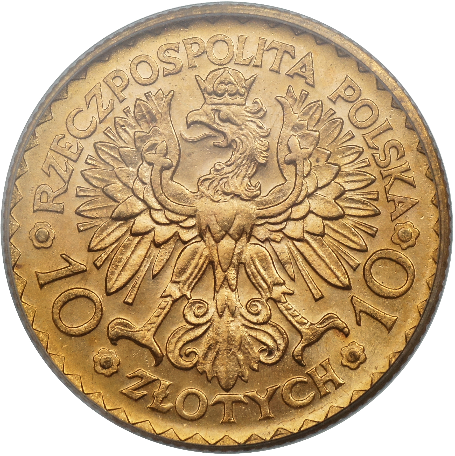 II RP - 10 zł 1925 Bolesław Chrobry - MS65 PCGS - obrazek 2