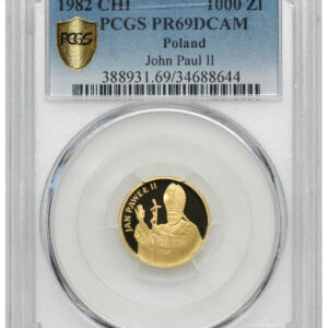 PRL – 1000 zł 1982 Jan Paweł II Valcambi Szwajcaria – PCGS PR69 DCAM