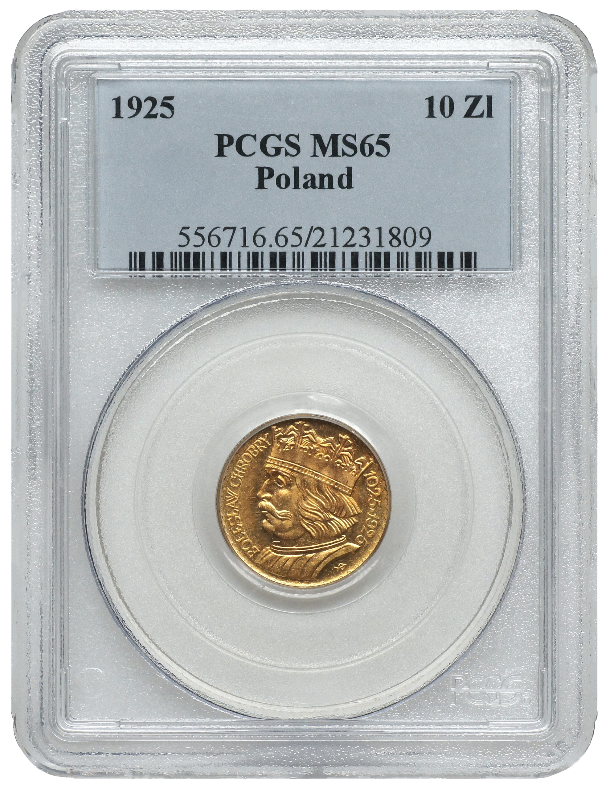 II RP - 10 zł 1925 Bolesław Chrobry - MS65 PCGS - obrazek 3